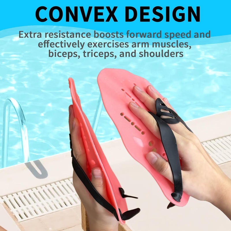 MCSDFN 2 Pcs Swim Hand Paddles, Swim Paddles with Adjustable Straps for Lap Swimming Training Hand Paddles for Novice and Professional Use - Image 3